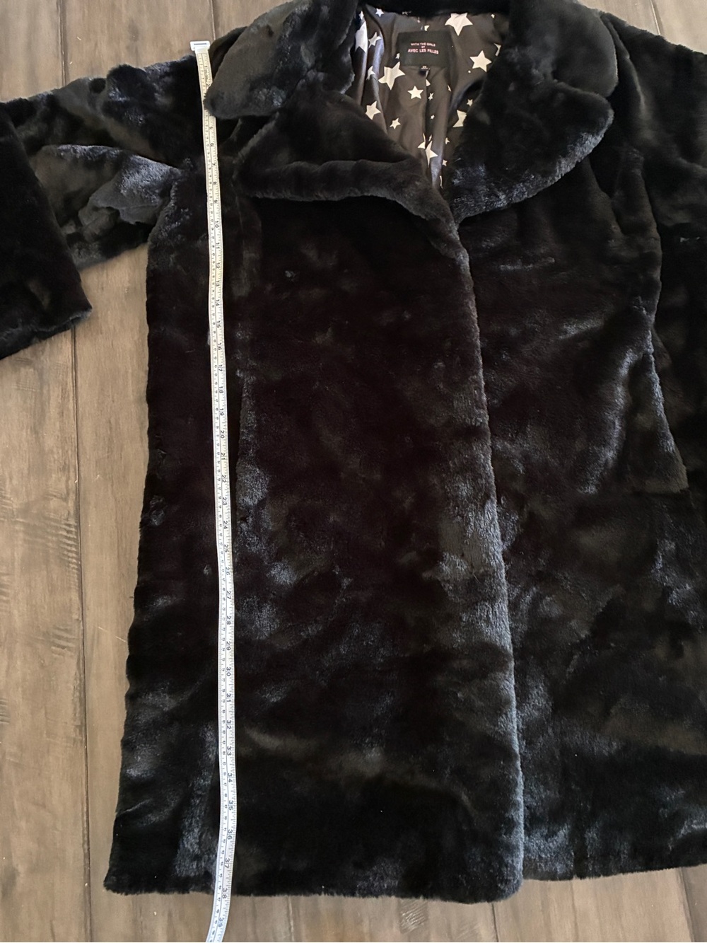Avec Les Filles With the Girls Black Faux Fur Long Coat - Size 2X - Picture 13 of 16